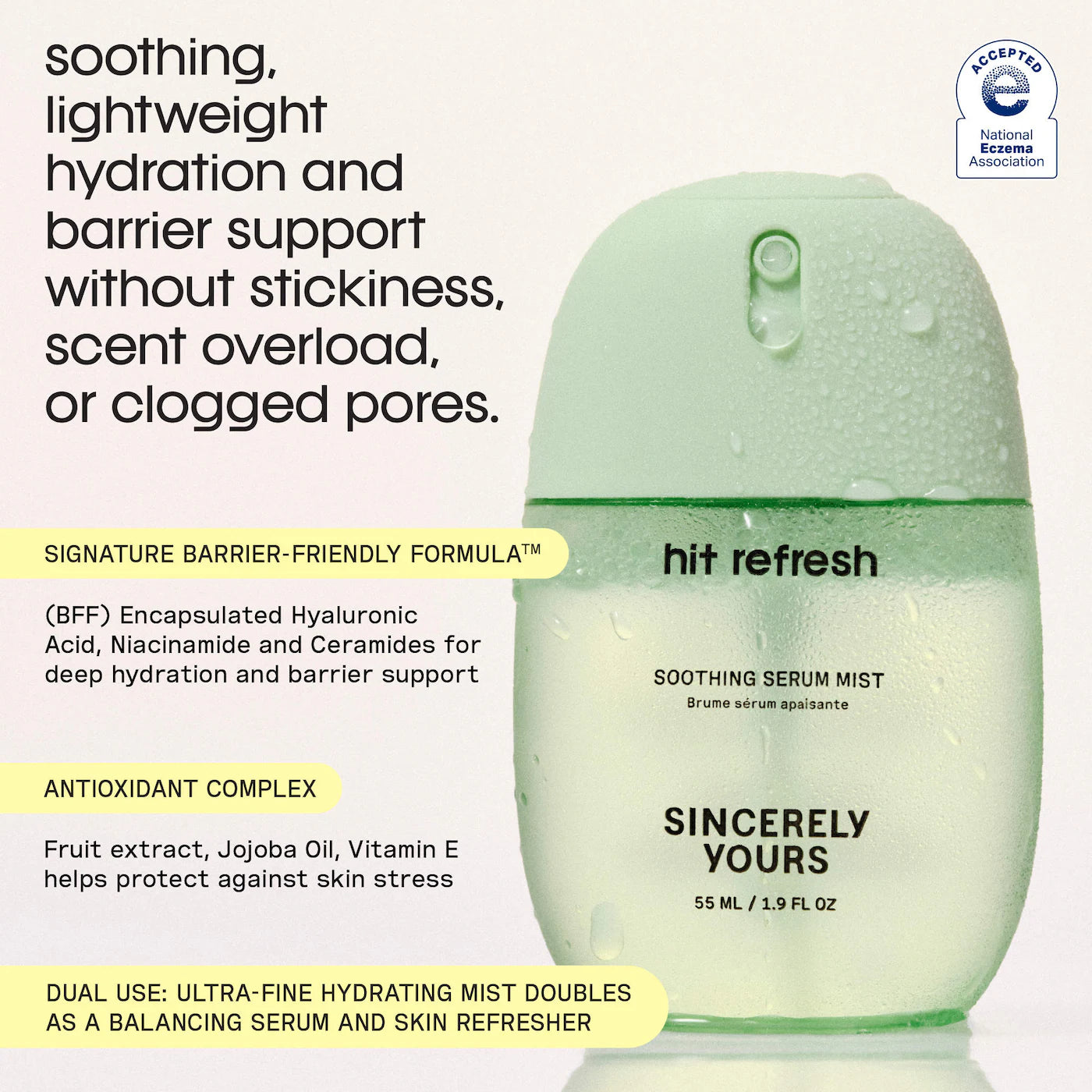 Sincerely Yours - Hit Refresh Soothing and Hydrating Serum Mist with Cucumber Extract | 55 mL