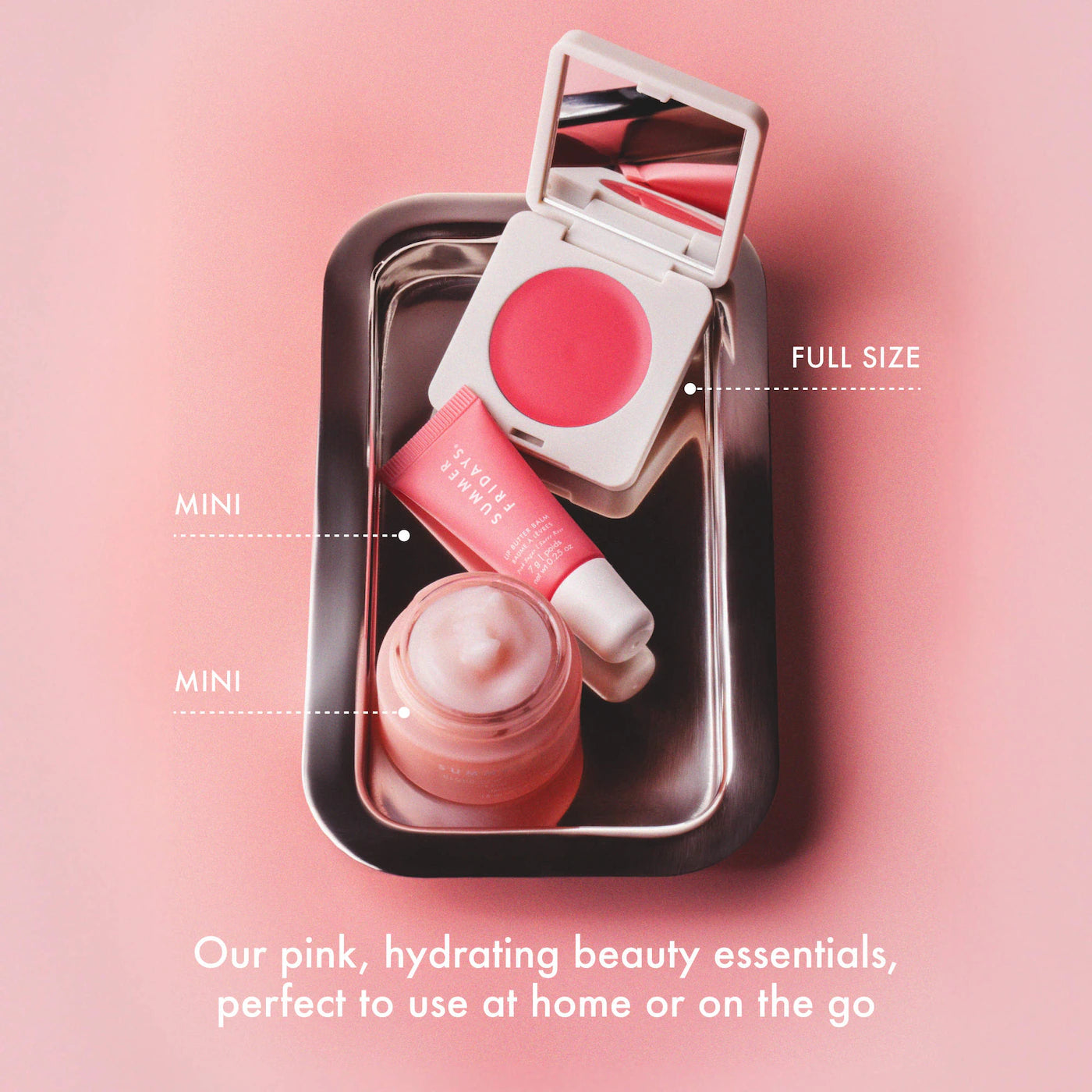 Summer Fridays - Summer Fridays - The Dewy Pink Set with mini Lip Butter Balm in Pink Sugar