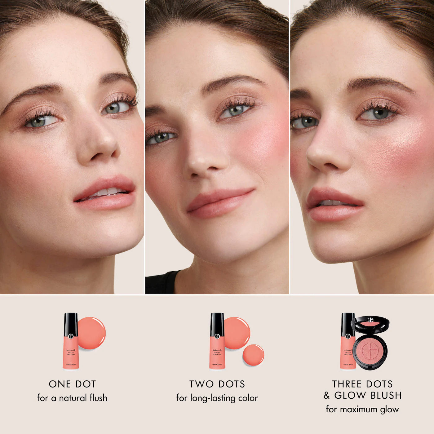 Armani Beauty - Luminous Silk Cheek Tint Liquid Blush Duo Set Natural & Shine
