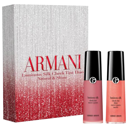 Armani Beauty - Luminous Silk Cheek Tint Liquid Blush Duo Set Natural & Shine