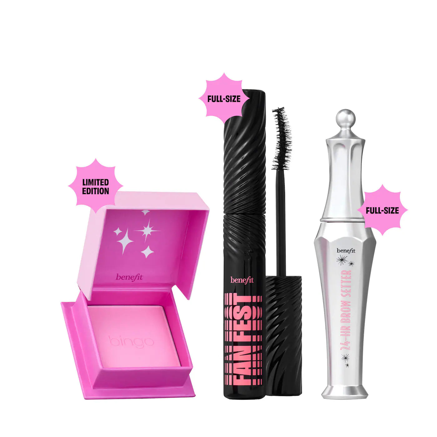 Benefit Cosmetics - Benebingo full-size mascara, brow setting gel & blush makeup gift set