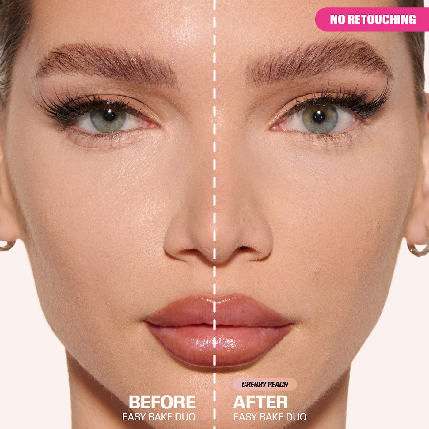 Huda Beauty - Easy Bake Loose Powder Brightening + Correcting Duo | Cherry Peach - cherry blossom cake (sheer soft pink) & peach pie (light peach)