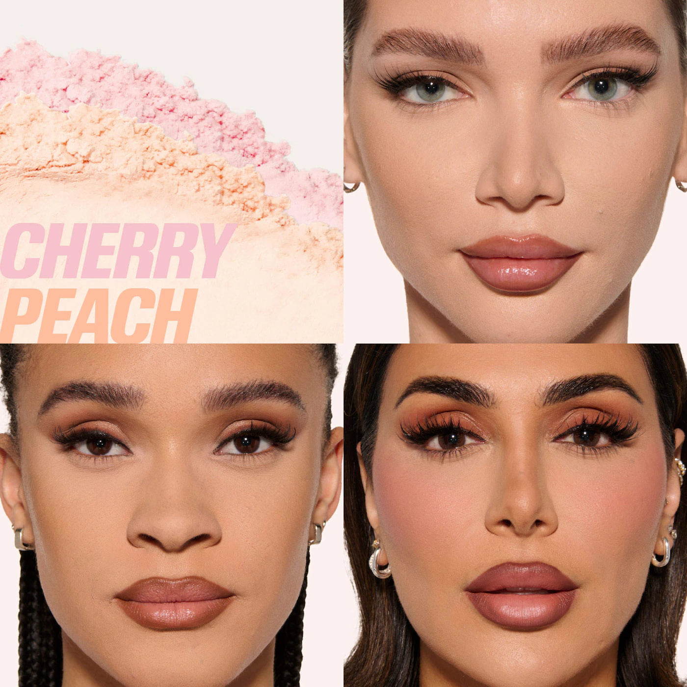 Huda Beauty - Easy Bake Loose Powder Brightening + Correcting Duo | Cherry Peach - cherry blossom cake (sheer soft pink) & peach pie (light peach)