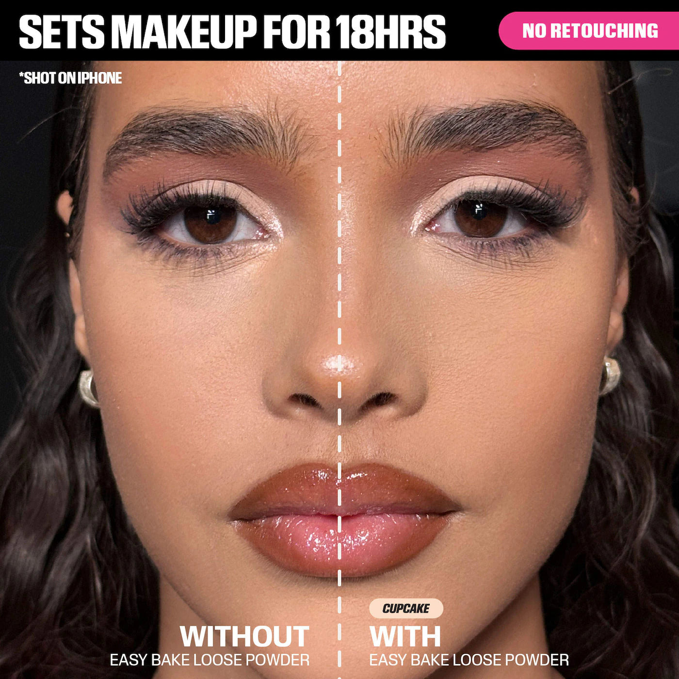 Huda Beauty - Easy Bake Loose Powder Brightening + Correcting Duo | Cherry Peach - cherry blossom cake (sheer soft pink) & peach pie (light peach)