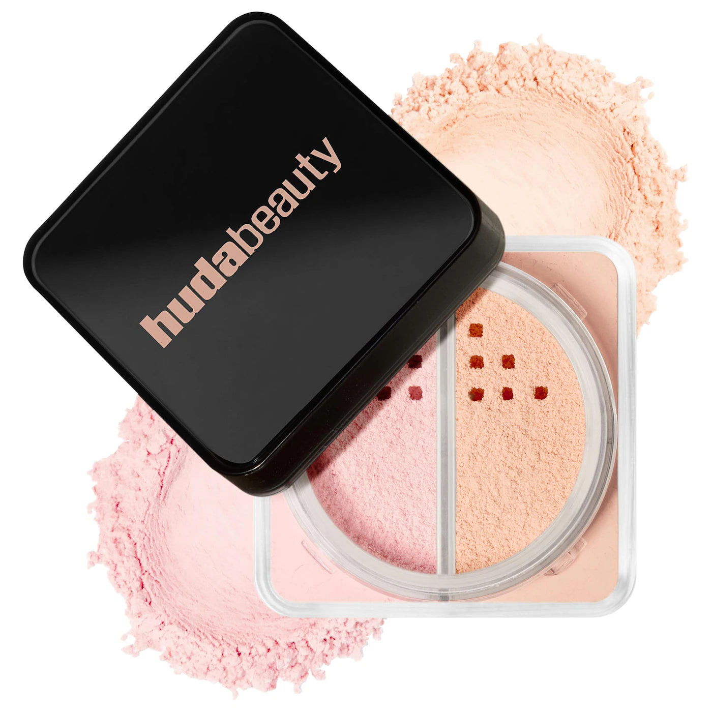 Huda Beauty - Easy Bake Loose Powder Brightening + Correcting Duo | Cherry Peach - cherry blossom cake (sheer soft pink) & peach pie (light peach)