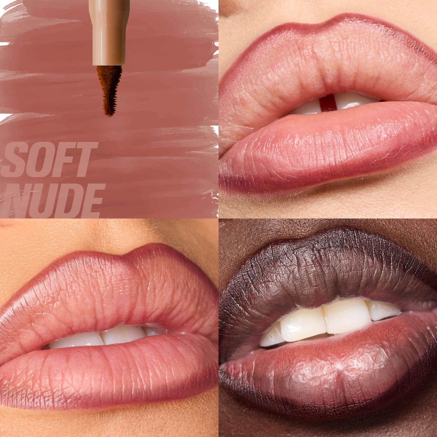 HUDA BEAUTY - Make Out Sesh Lip Stain and Lip Gloss Duos | Peachy Nude