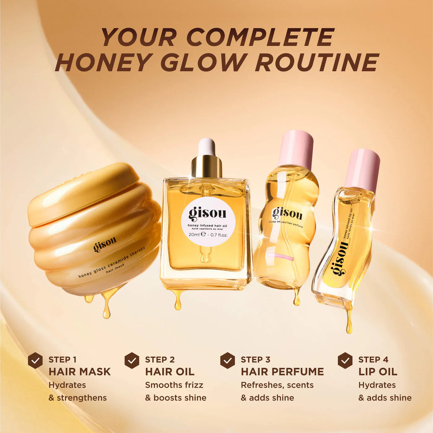 GISOU - Glow All The Way Hair and Lip Gift Set