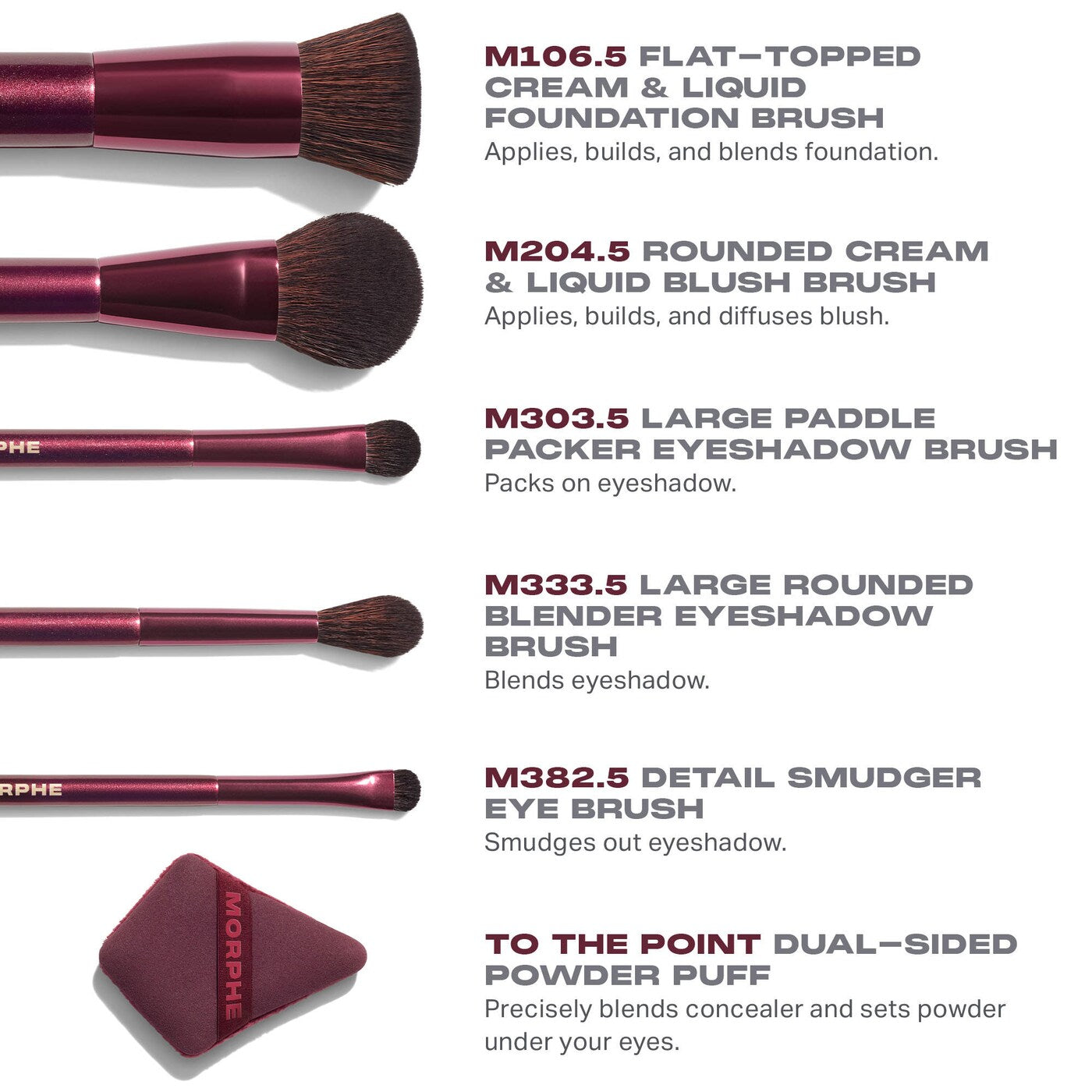 Morphe - Rebellious 6-Piece Travel Brush & Tool Set