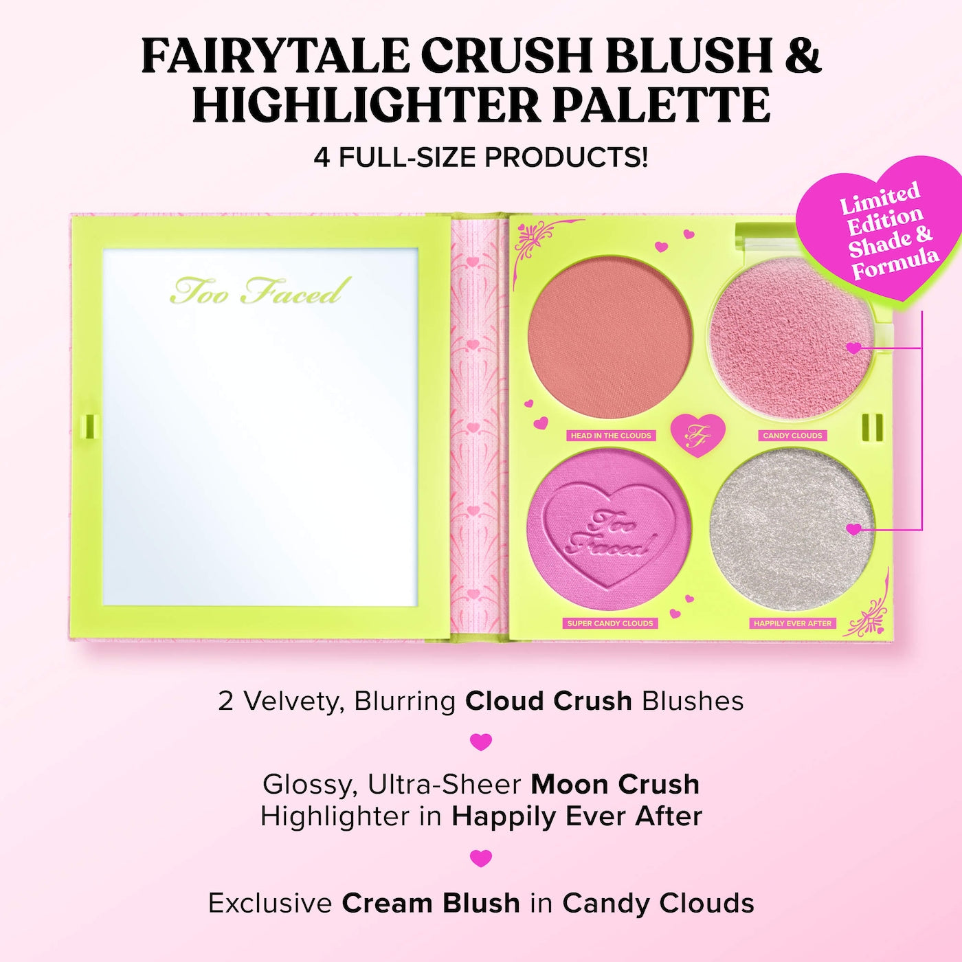 Too Faced - Fairytale Crush Blush & Highlighter Palette Makeup Set