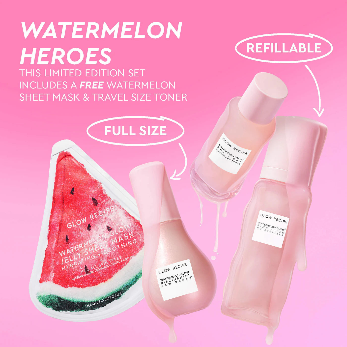 Glow Recipe - Watermelon Glow Dewy Skin Routine Gift Set
