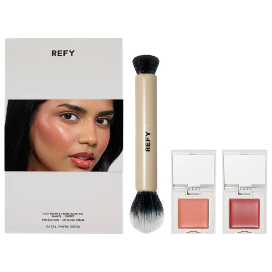 Refy - Cream Blush Duo with Duo Face Brush Gift Set
