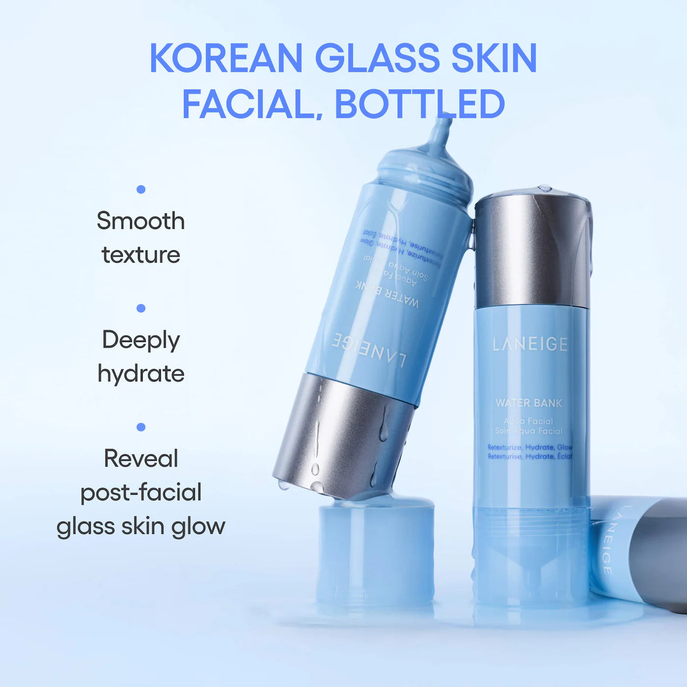 LANEIGE - Water Bank Aqua Facial Serum BHA + AHA - Gently Exfoliate, Hydrate & Glow | 30 mL