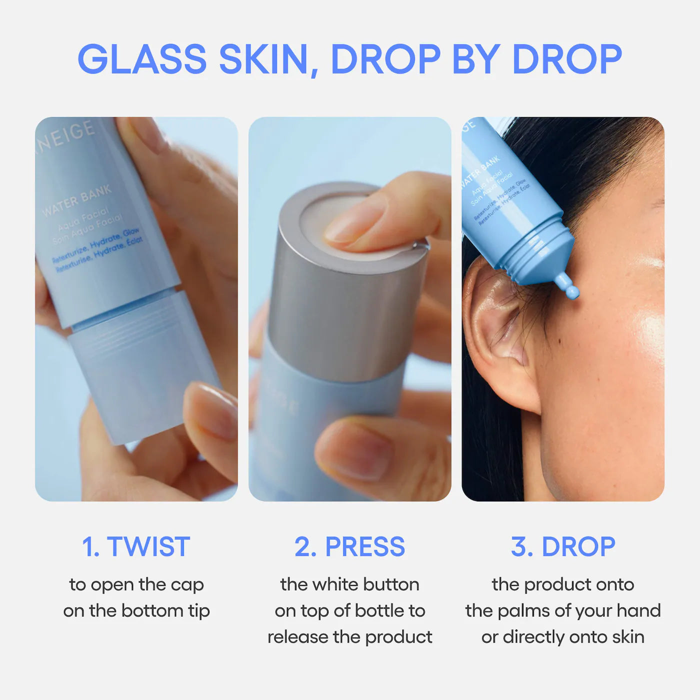 LANEIGE - Water Bank Aqua Facial Serum BHA + AHA - Gently Exfoliate, Hydrate & Glow | 30 mL
