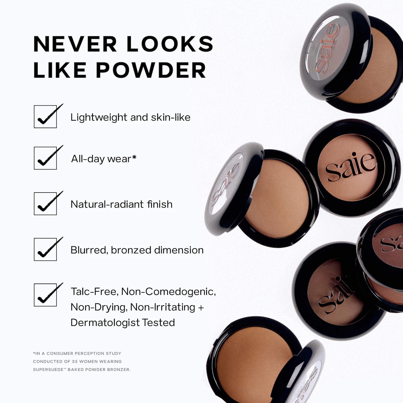 Saie - SuperSuede™ Radiant Talc-Free Baked Powder Bronzer