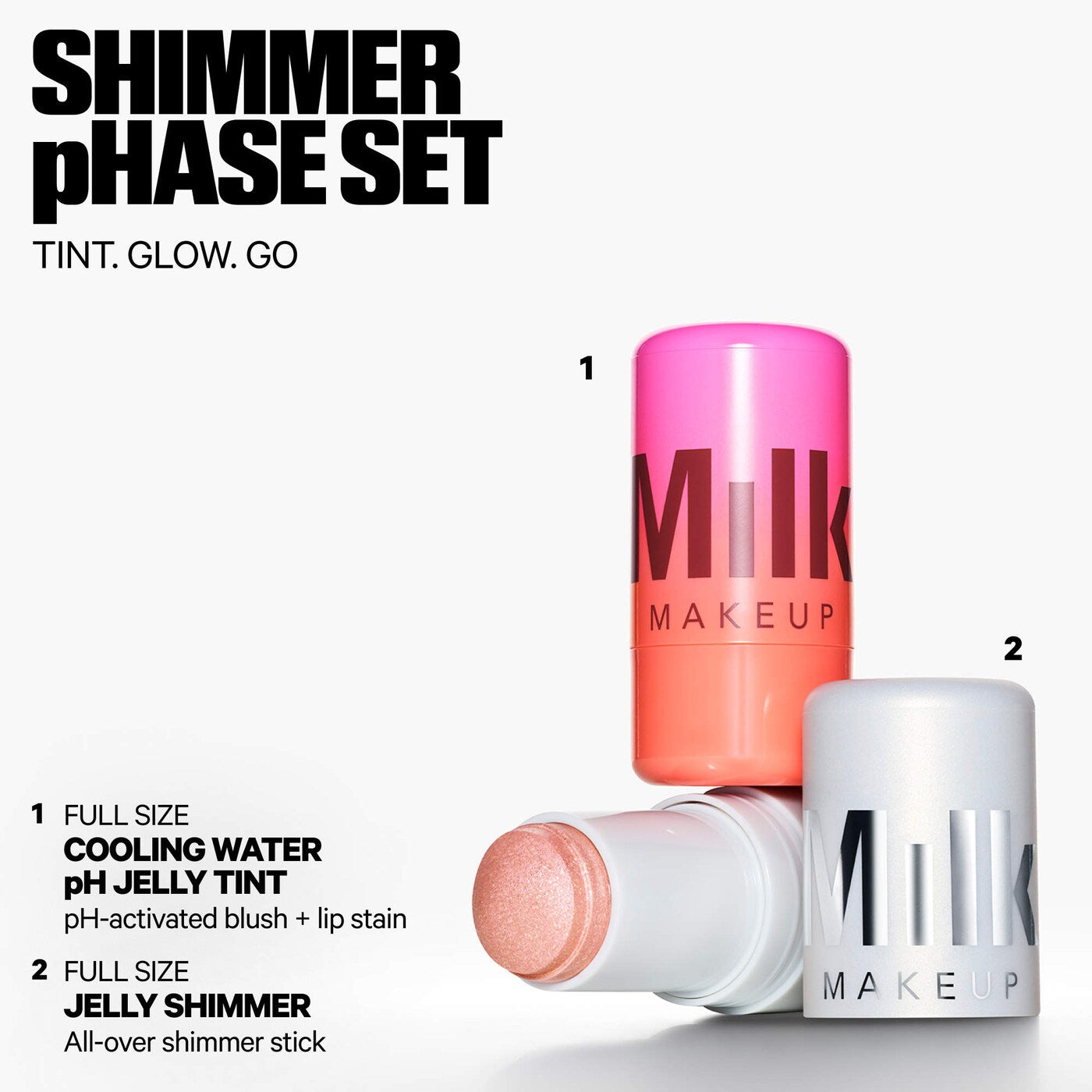 MILK MAKEUP - Shimmer pHase Cooling Water Jelly Tint + Highlight Set