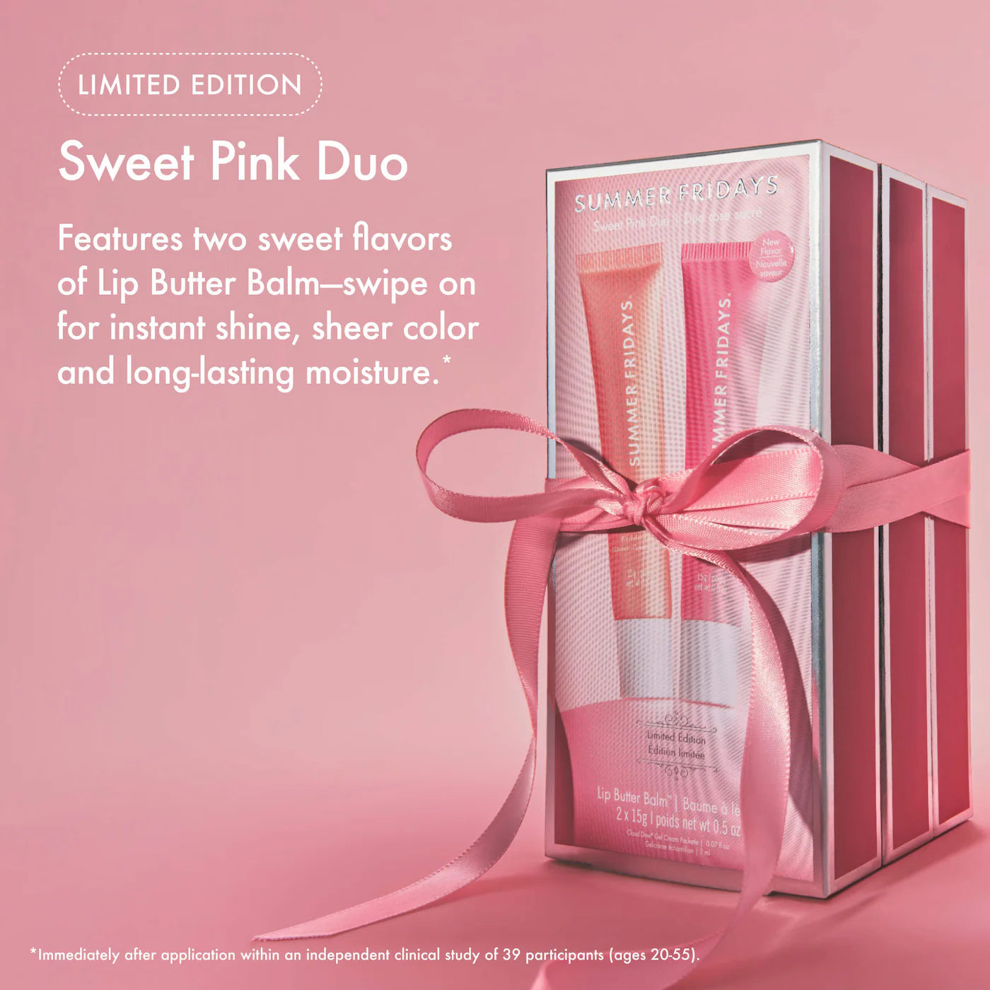 Summer Fridays - Sweet Pink Duo with Birthday Cake + Strawberry Soft Serve Lip Butter Balm