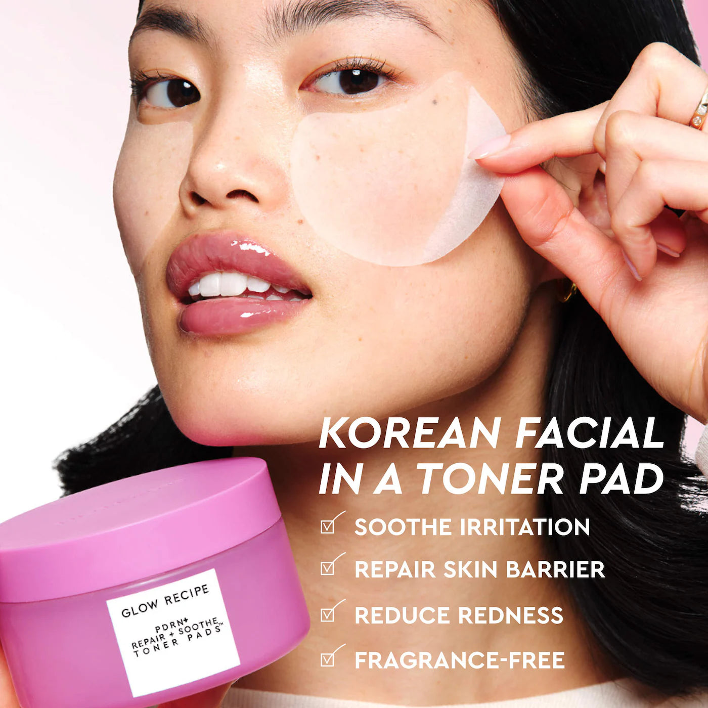Glow Recipe - PDRN Repair + Soothe Korean Prickly Pear Toner Pads for Skin Barrier Repair | 60 Pads