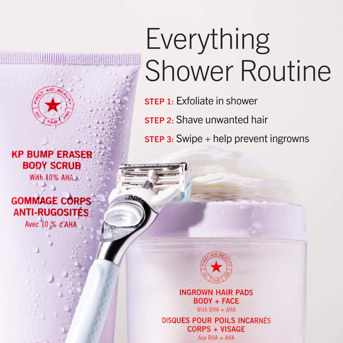 First Aid Beauty - Ingrown Hair Pads with BHA & AHA 28 PADS