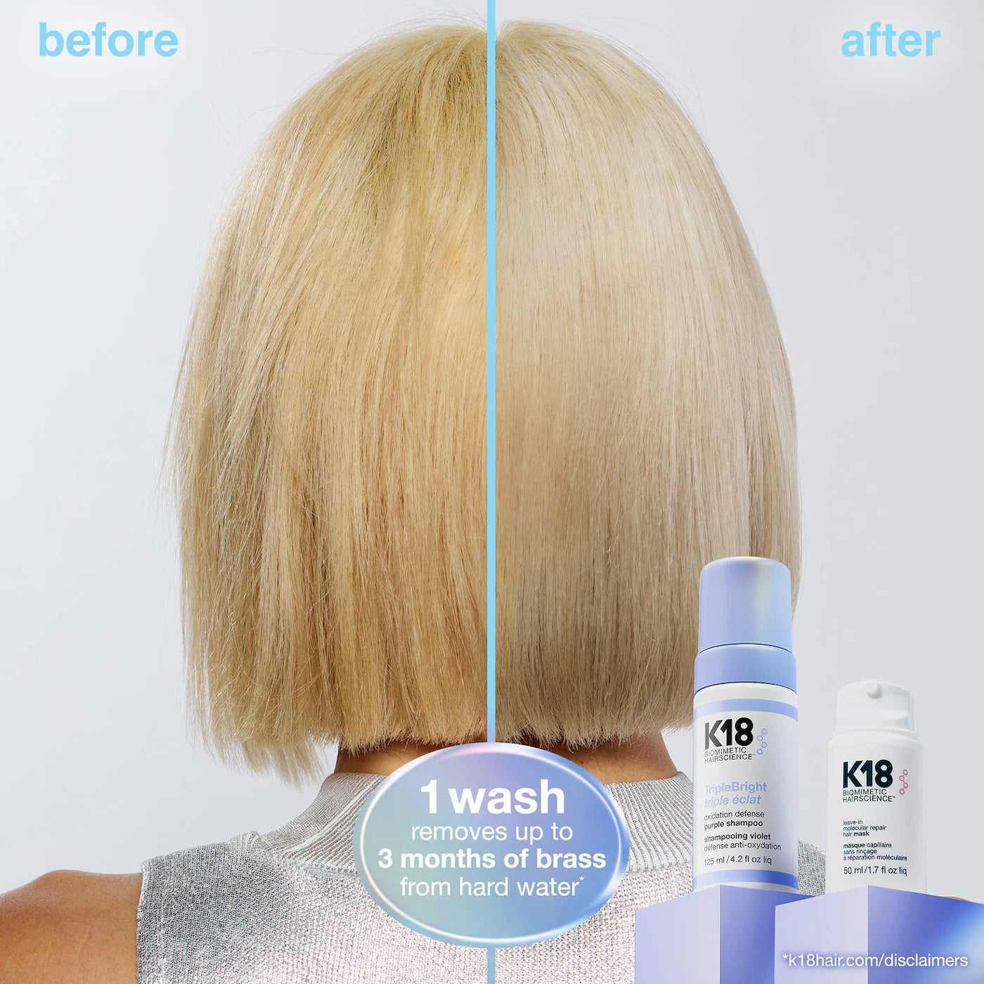 K18 Biomimetic Hairscience - TripleBright Oxidation Defense Purple Shampoo Foam | 125 mL