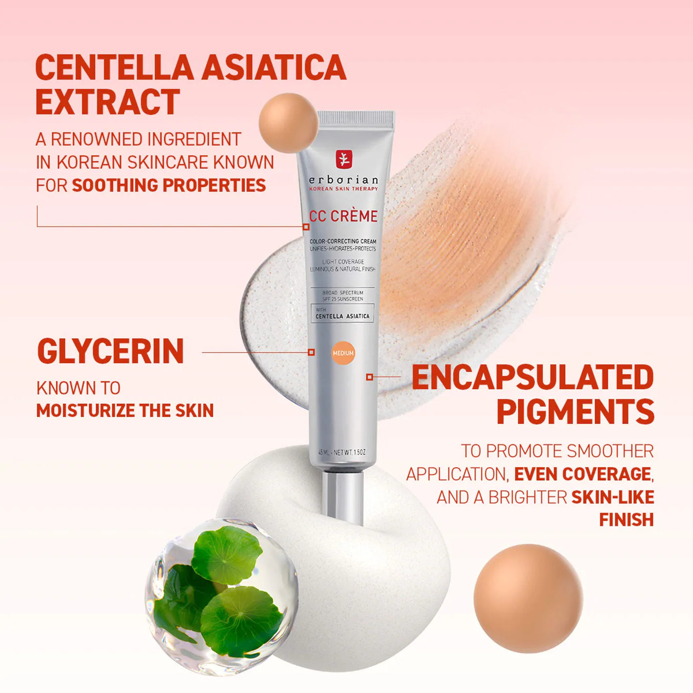 ERBORIAN - CC Cream buildable tinted color corrector with SPF 25/30