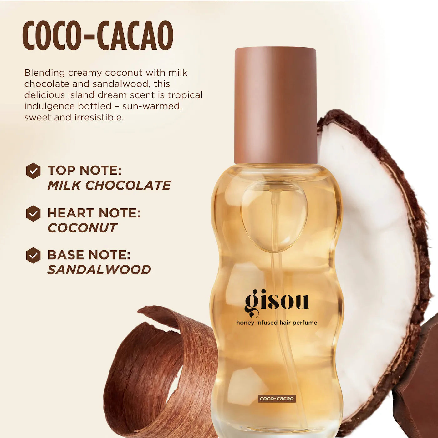 Gisou - Honey Infused Hair Perfume | 15 mL | Coco-Cacao