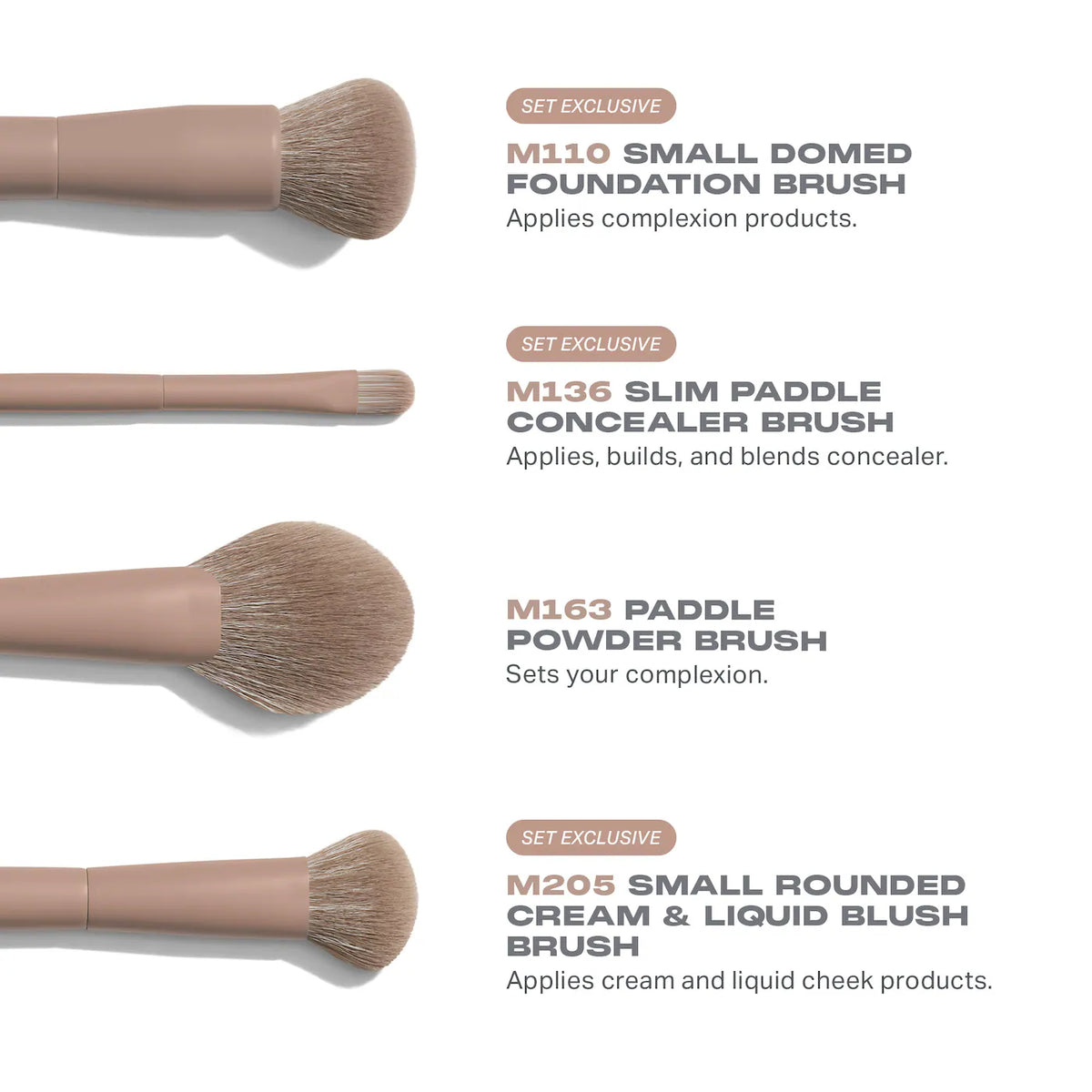 Morphe - Iced Mocha 4-Piece Face Brush Set