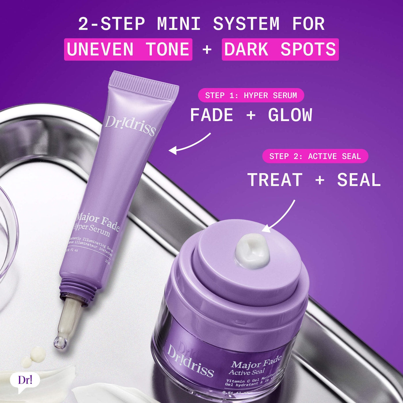 Dr. Idriss - Mini Major Fade Set Serum & Cream with Vitamin C for Hyperpigmentation & Uneven Skin