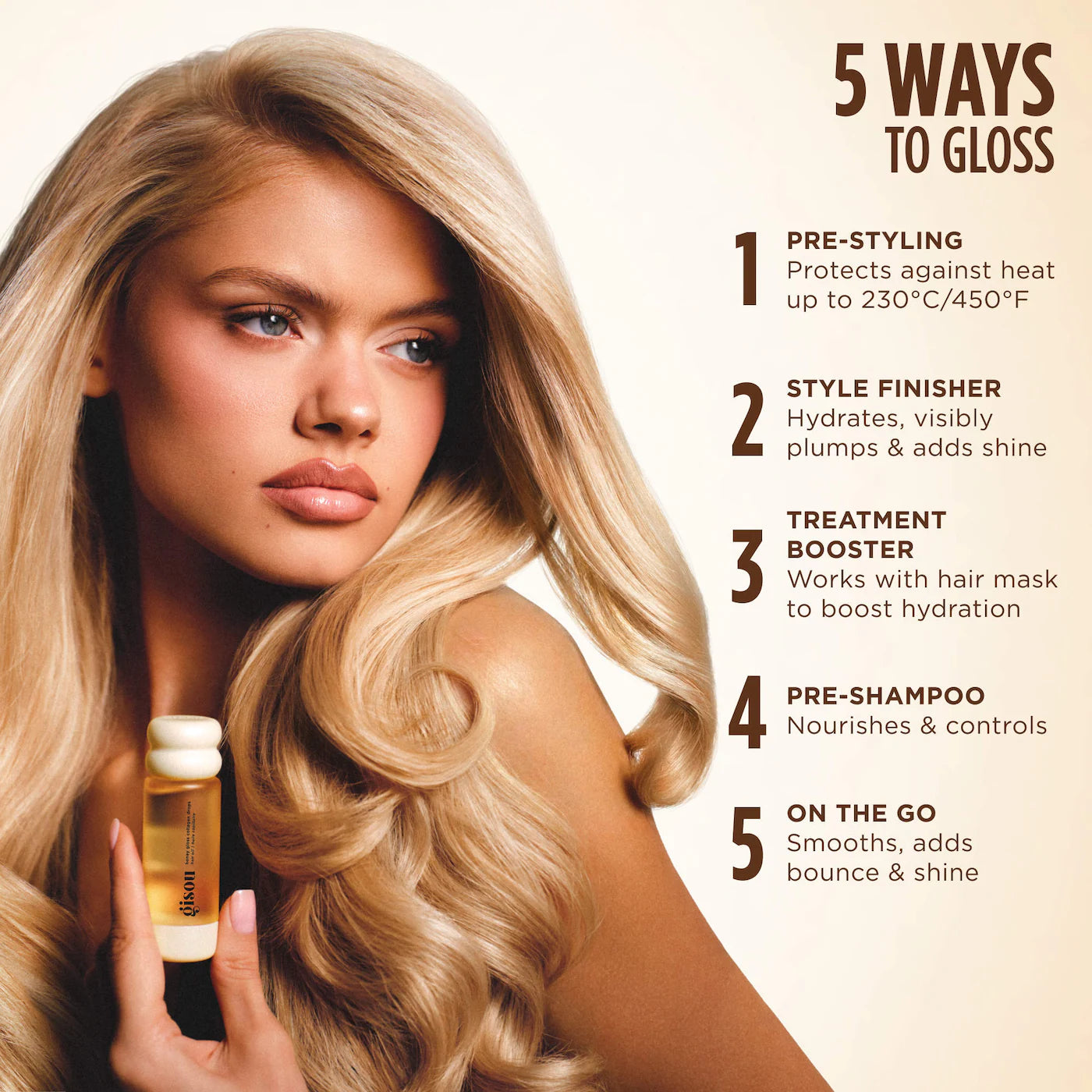 Gisou - Honey Gloss Collagen Drops Hair Oil for Fine to Medium Hair | 20 mL