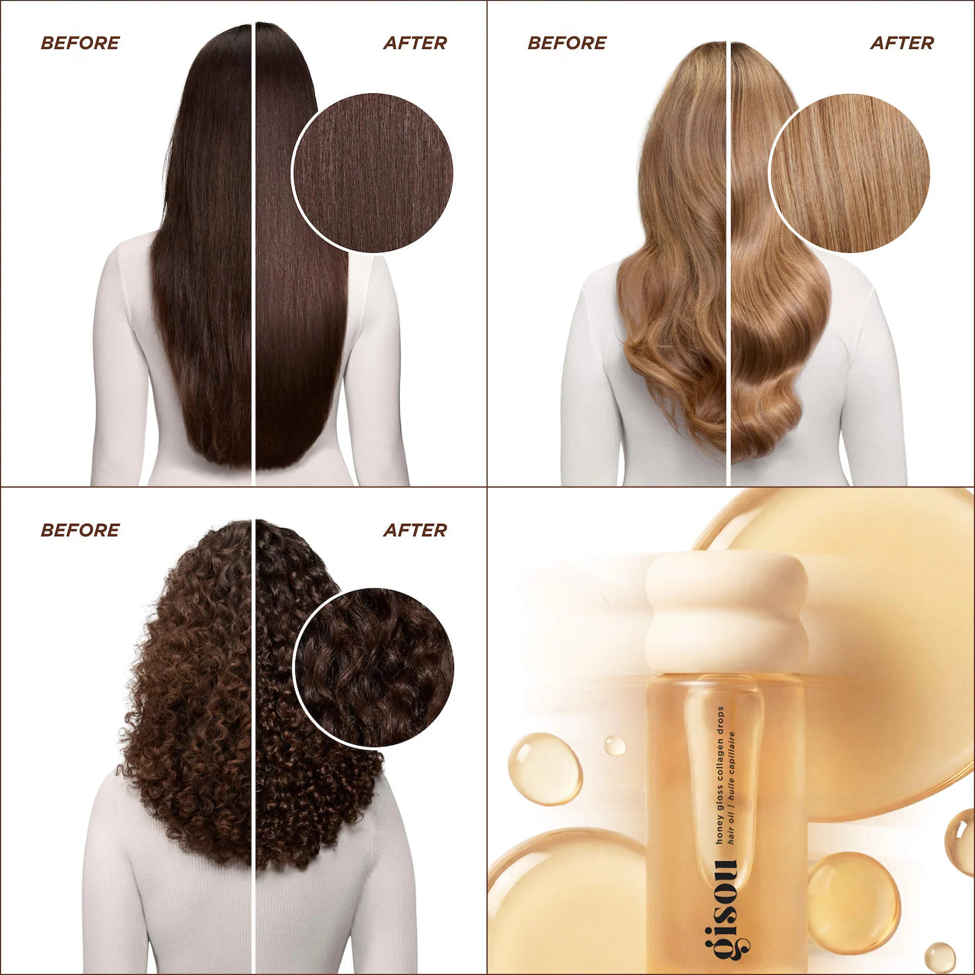 Gisou - Honey Gloss Collagen Drops Hair Oil for Fine to Medium Hair | 20 mL