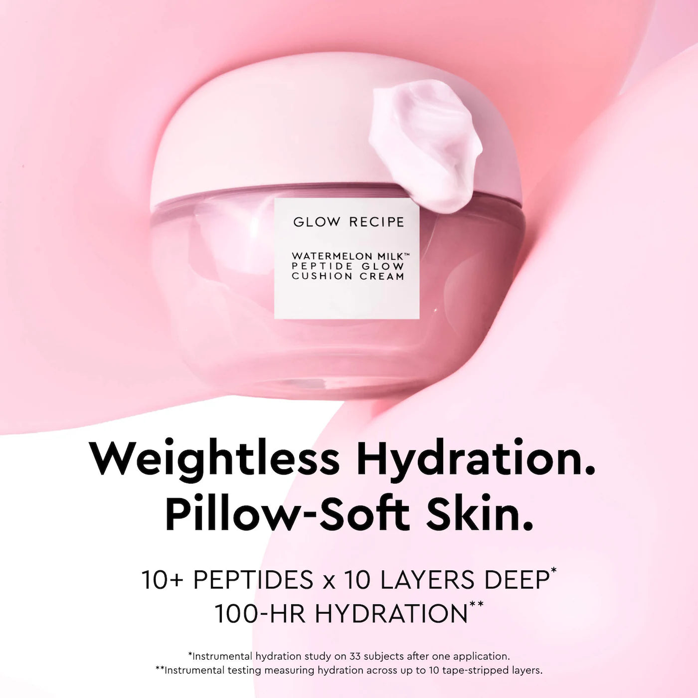 Glow Recipe - Watermelon Milk™ Peptide Cushion Cream Refillable Moisturizer for Dry Skin & Barrier Support | 50 mL