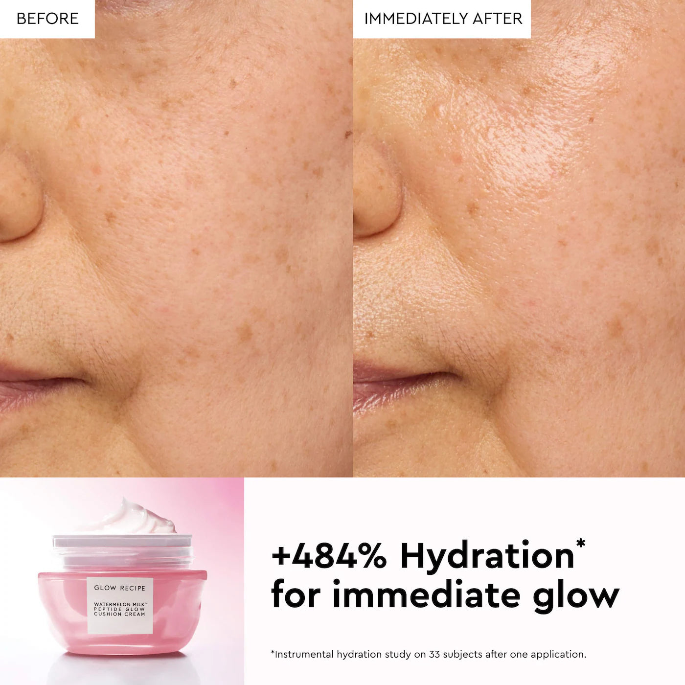Glow Recipe - Watermelon Milk™ Peptide Cushion Cream Refillable Moisturizer for Dry Skin & Barrier Support | 50 mL