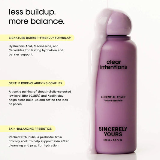 Sincerely Yours - Clear Intentions Hydrating and Pore-Clarifying Essential Toner | 105 mL