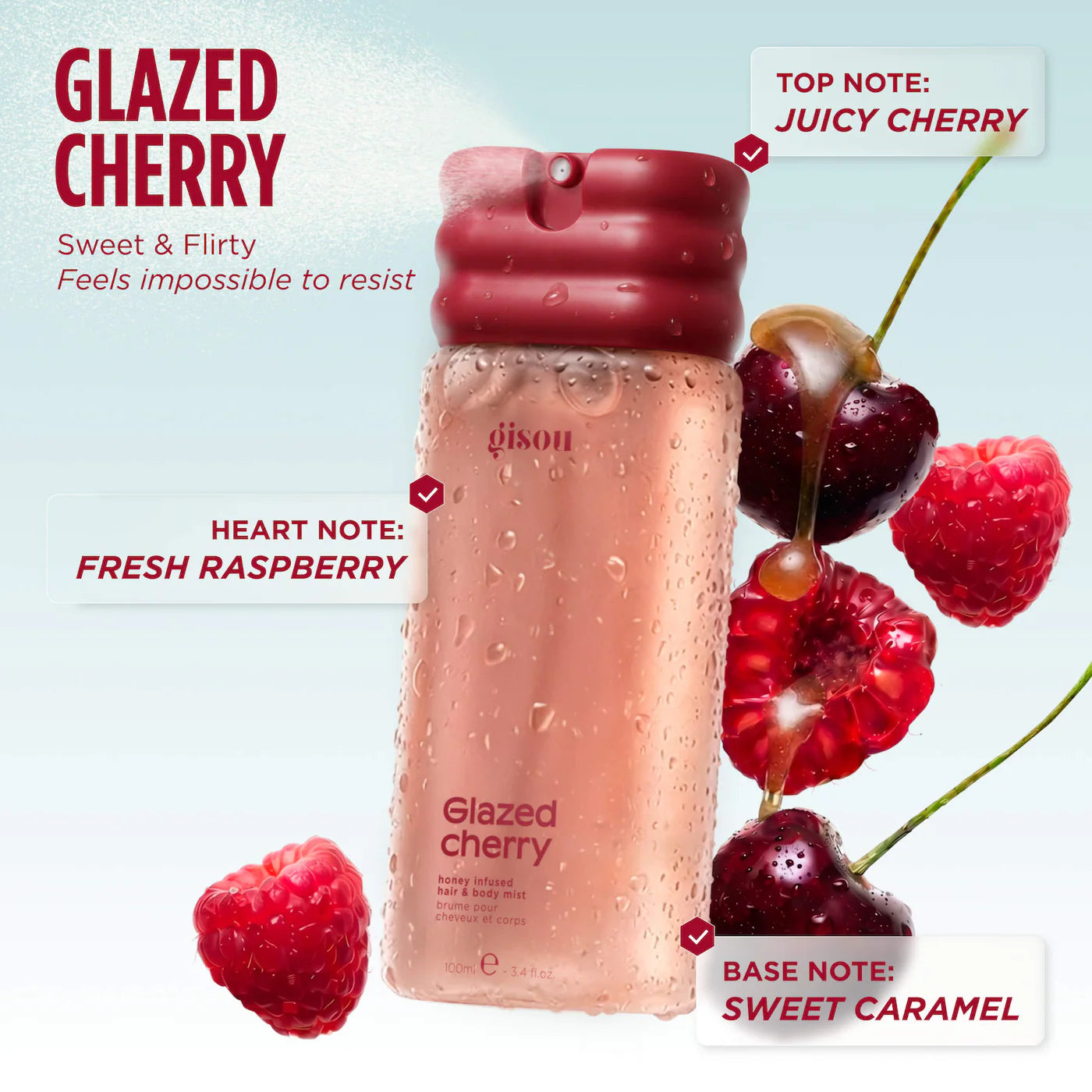 Gisou - Honey Infused Hair & Body Mist | Glazed Cherry