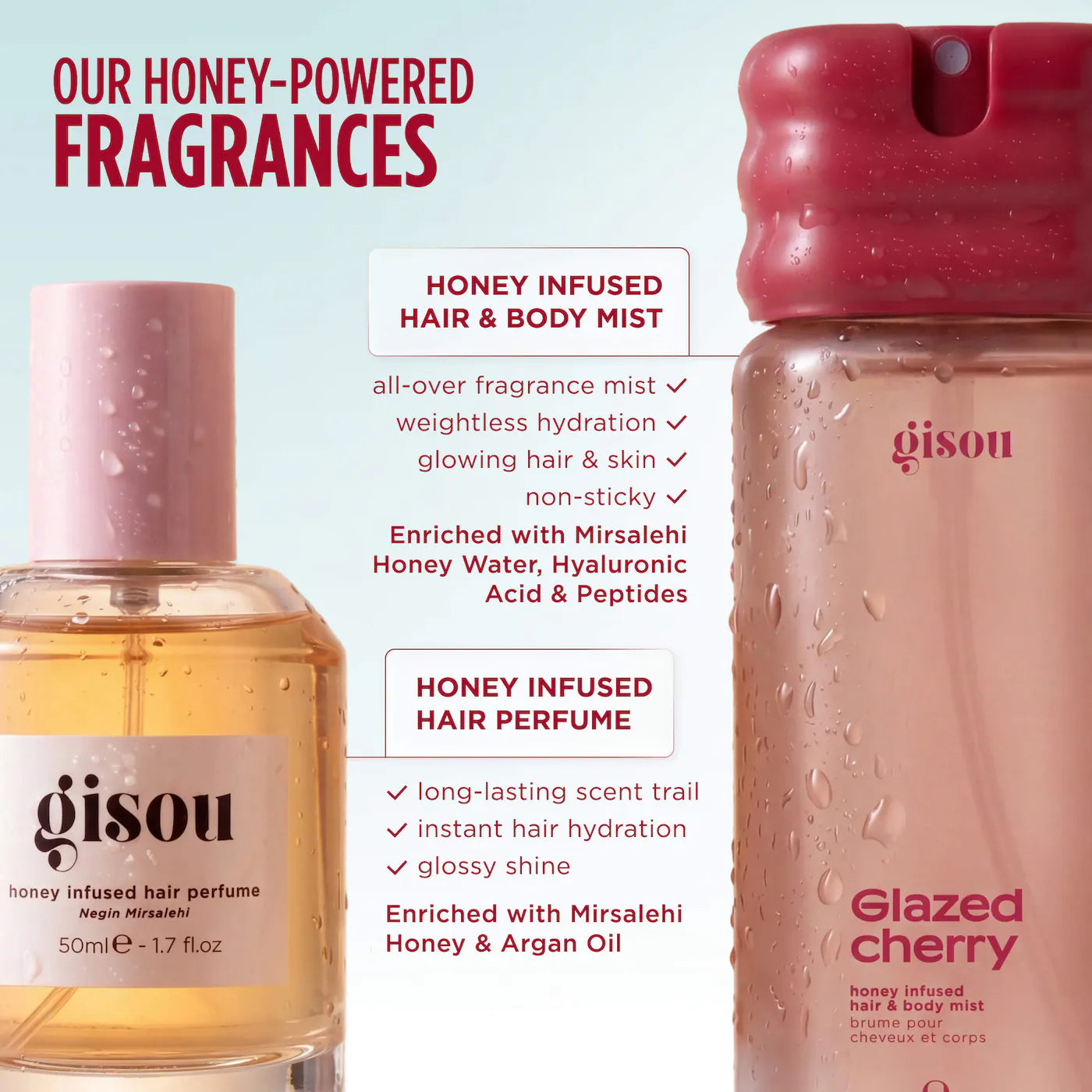 Gisou - Honey Infused Hair & Body Mist | Glazed Cherry