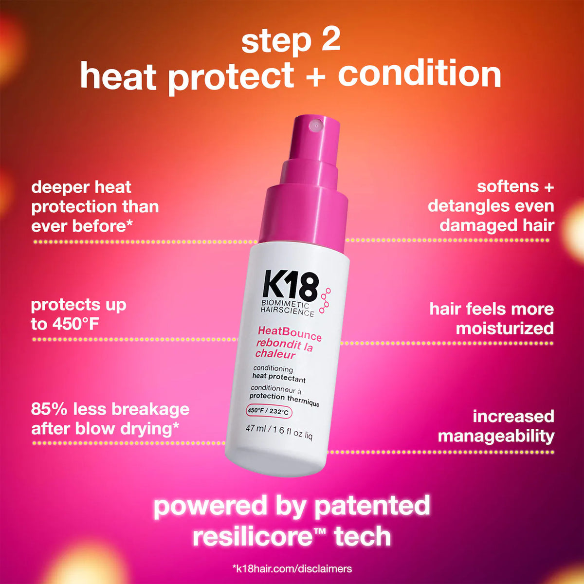K18 Biomimetic Hairscience - Repair + Protect Mini Leave-In Molecular Repair Mask & HeatBounce Leave-In Conditioner Gift Set (2026-2027)