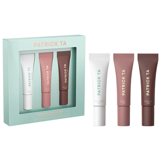 PATRICK TA - Mini Major Moisture Smoothing and Hydrating Tinted Lip Balm Trio Makeup Gift Set (2026-2027)