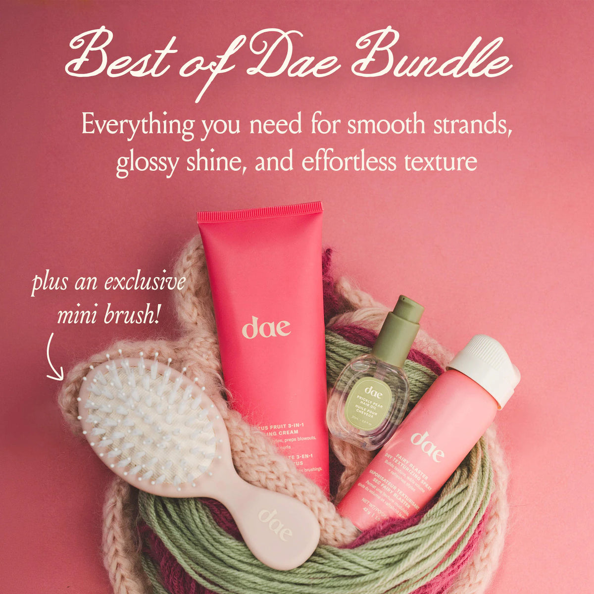 dae - Cactus Fruit 3-in-1 Styling Cream, Mini Fairy Blaster + Prickly Pear Oil Set