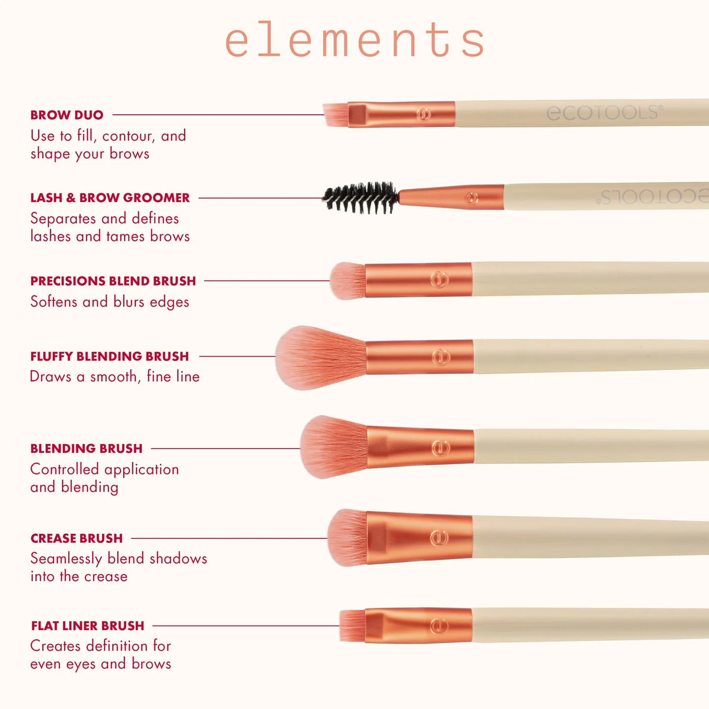 Ecotools - Elements Fiery Eyes Eye Makeup Brush Kit