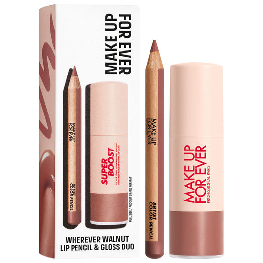 MAKE UP FOR EVER - Mini Artist Color Pencil Lip Liner & Full Size Super Boost Lip Gloss Kit
