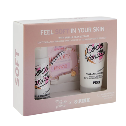 Victoria's Secret - Little Words Project® x PINK Coco Vanilla Body Care Box with Bracelet