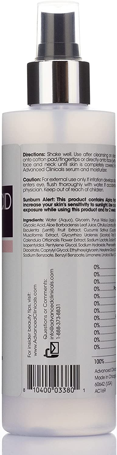 ADVANCED CLINICALS - GLYCOLIC ACID TONER | 237 mL