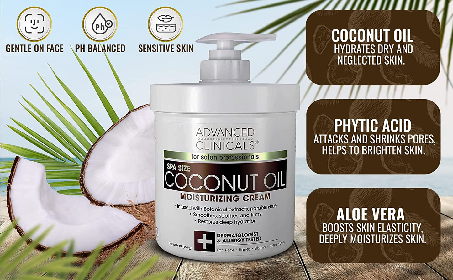 Advanced Clinicals - Coconut Oil Cream | 454 g