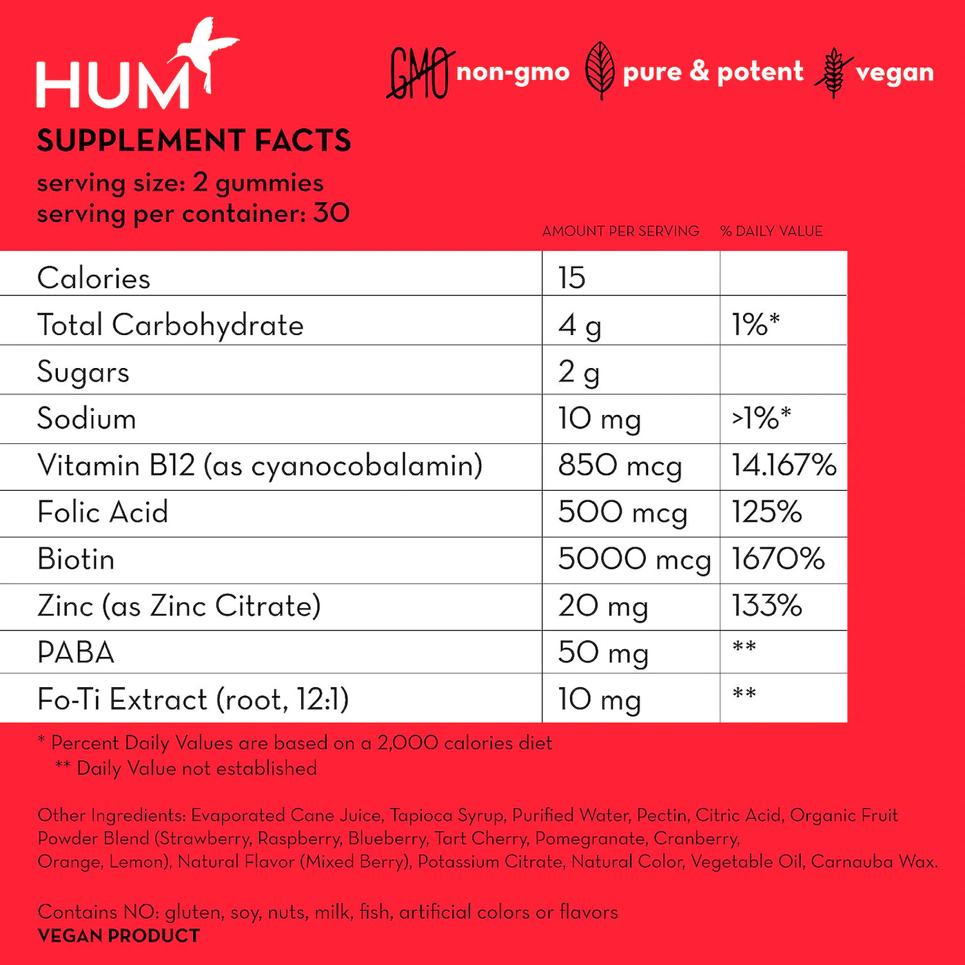 HUM Nutrition - Hair Sweet Hair™ - Hair Growth Vegan Gummies with Biot ...